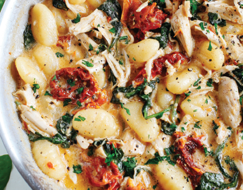 One-Skillet-Sun-Dried-Tomato-Chicken-and-Gnocchi-Recipe---Layla's-Garlic-Whip